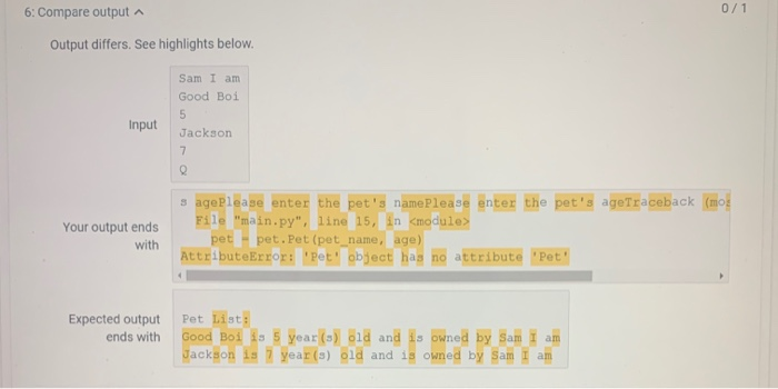 doing wrong. the code and output is below. Current file: main.py Load