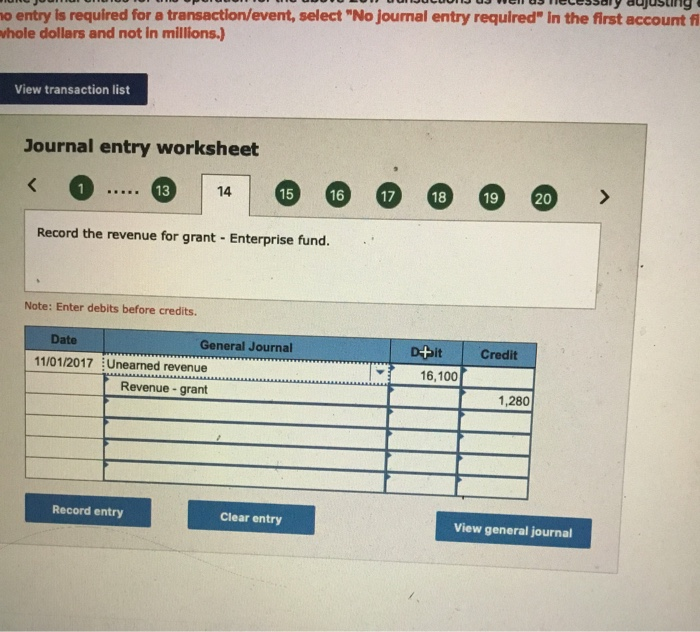 this operation for the following 2017 transactions as well as necessary adjusting