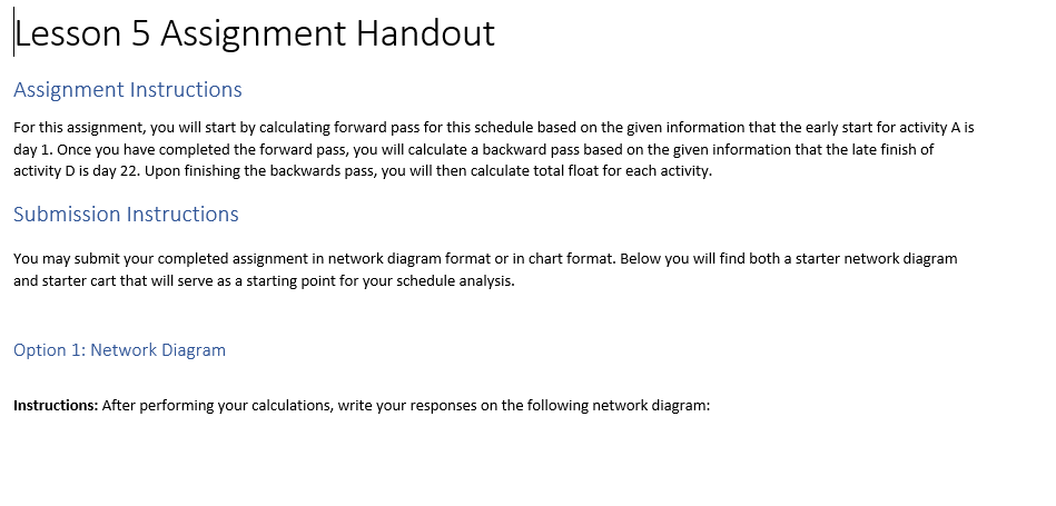  Lesson 5 Assignment Handout Assignment Instructions For this assignment, you will