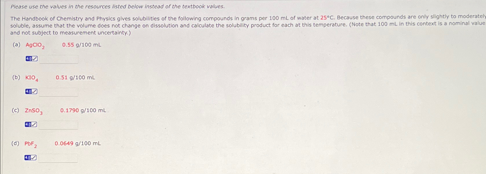  Please use the values in the resources listed below instead of