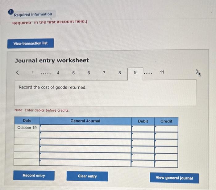 when taken (using the gross method). c. On October 11,20 golf shirts