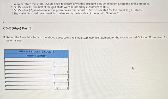 for 90 golf shirts, at a unit price of \$61, on terms