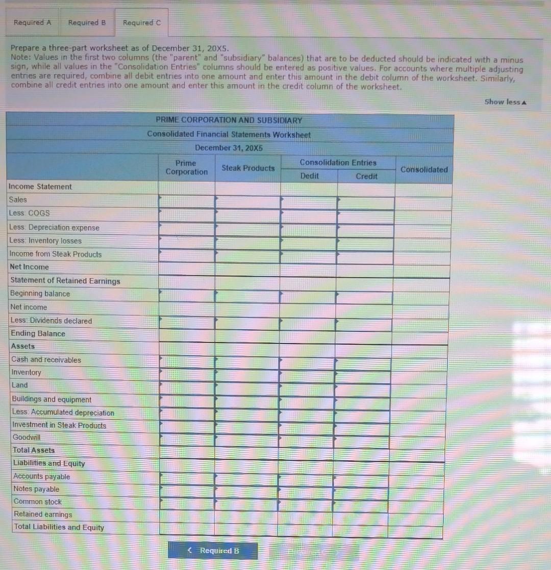 B myself Prime Corporation acquired 100 percent ownership of Steak Products Company