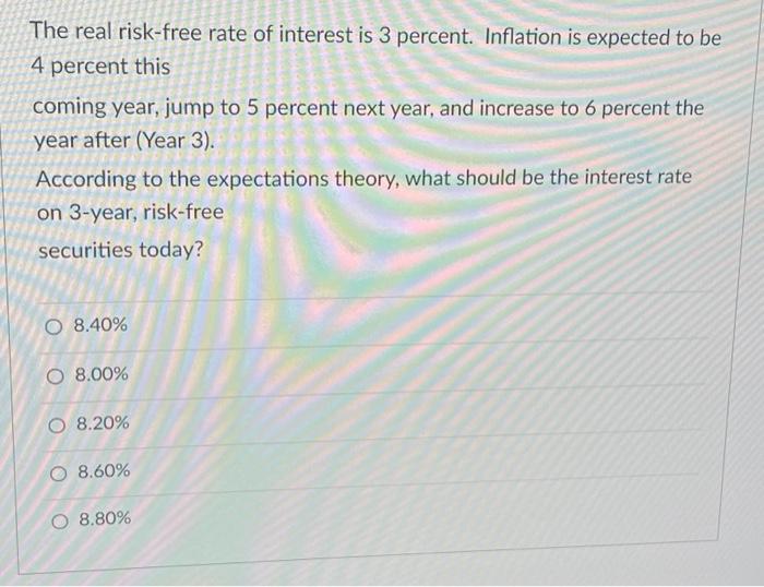  Please answer quickly for a like 28 The real risk-free rate