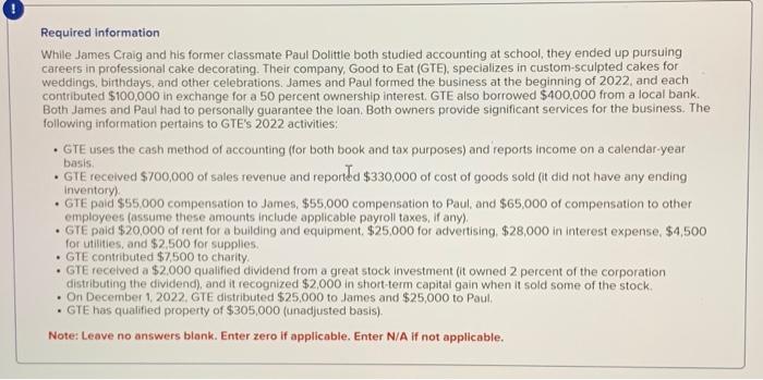  Please help me Required information While James Craig and his former