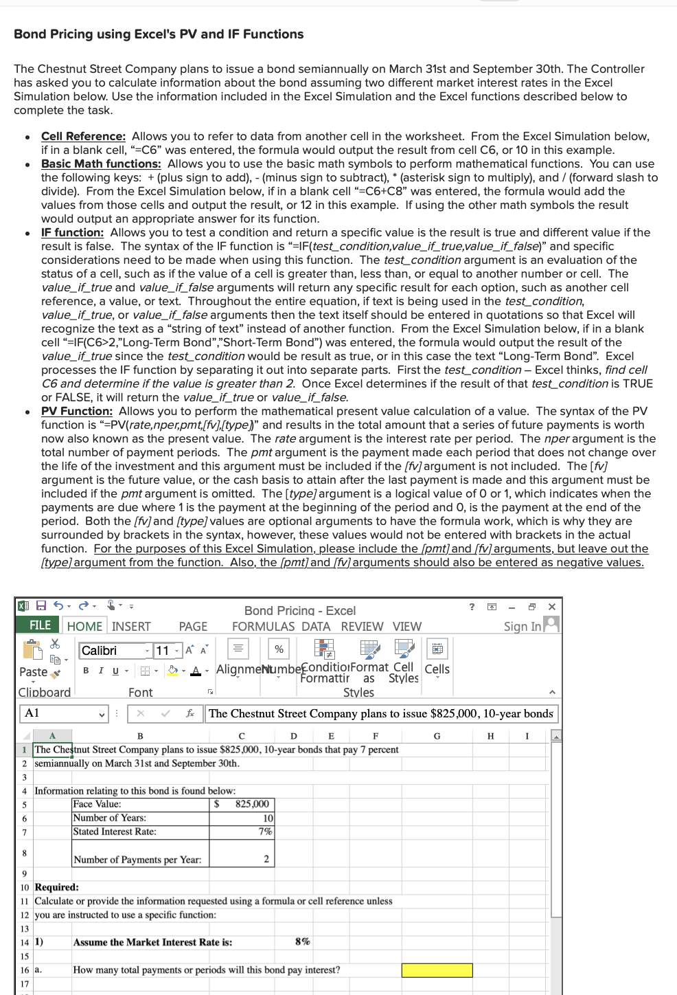 PLEASE PROVIDE THE FORMULAS I NEED TO USE. PLEASE SPECIFY AND CREATE