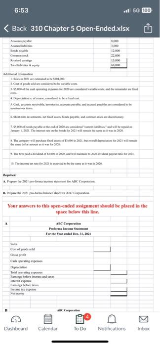 Cpes-Ended Asuigaiseet Reyeired skithe be tarn, Back 310 Chapter 5 Open-Ended.xisx 6:54