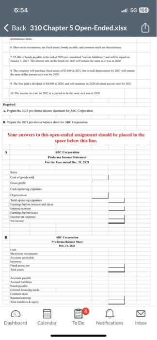 Back 310 Chapter 5 Open-Ended.xisx apentinewes inam: eryulwery B. Pvgure the 2021