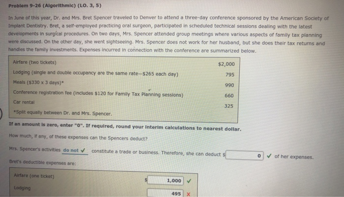 Problem 9-26 (Algorithmic) (LO. 3,5) In June of this year, Dr.