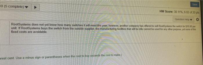 Fixed MOH $ 5 Total manufacturing cost for 72,000 units Print Done