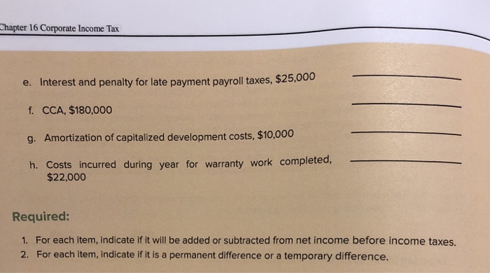 a number of items that are required to adjust net income before