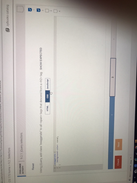 'exaggerate' to all tags that descend from a ch2> tag SHOW EXPECTED