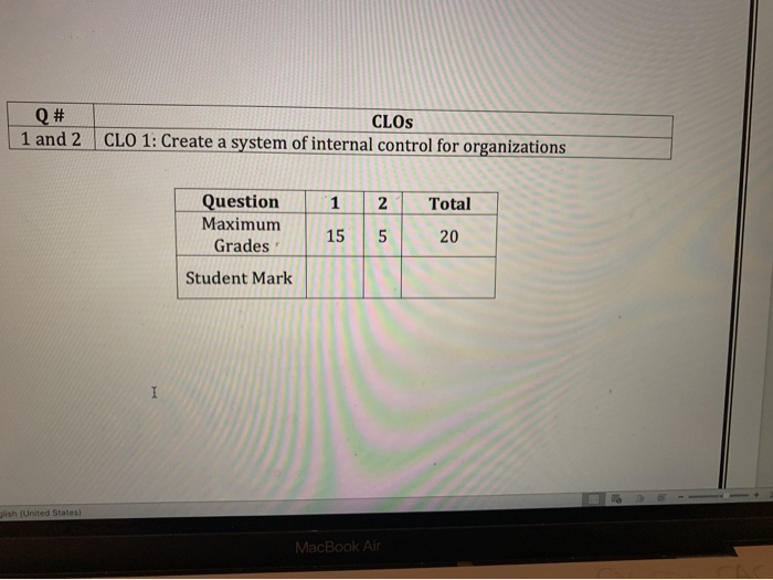  Q # CLOS 1 and 2 CLO 1: Create a system