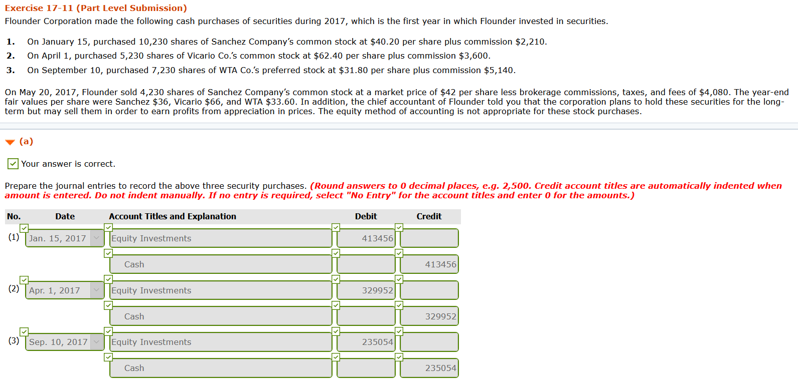  Part A solution is provided. I need Part B Exercise 17-11