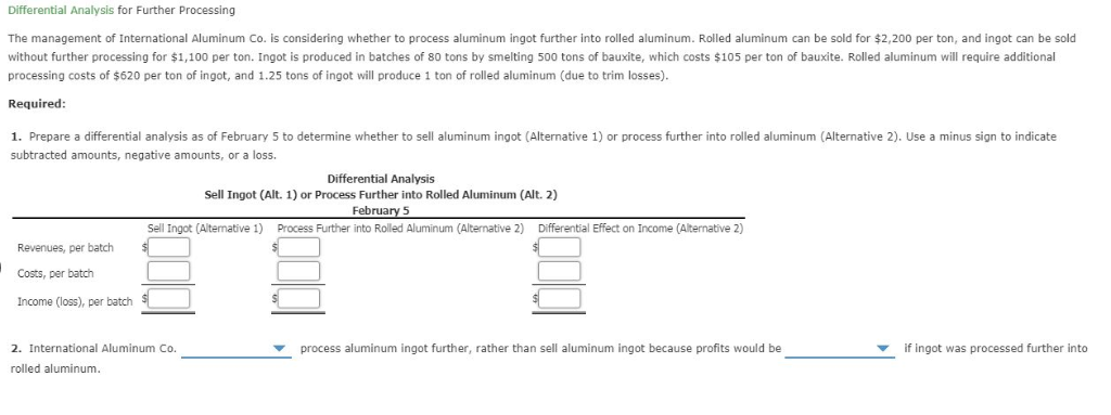  Next question: Differential Analysis for Further Processing The management of International