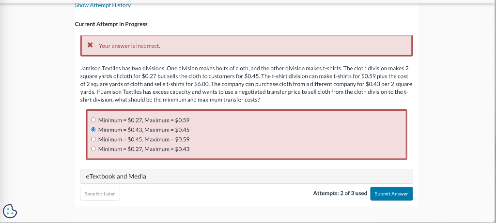  CAN I GET SOME HELP ON THIS QUESTION, PLEASE? Jamison Textiles