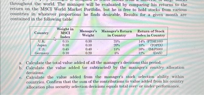 and the market's average return was 12%. The standard deviation of the