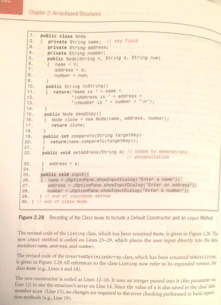 which contains an array of Node objects (#20) and supports insertions, deletions,