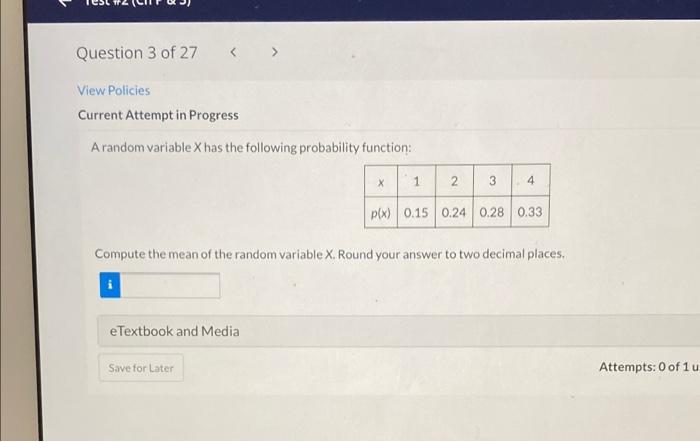 the following probability function: 1 N 3 4 p(x) 0.10 0.24 0.23