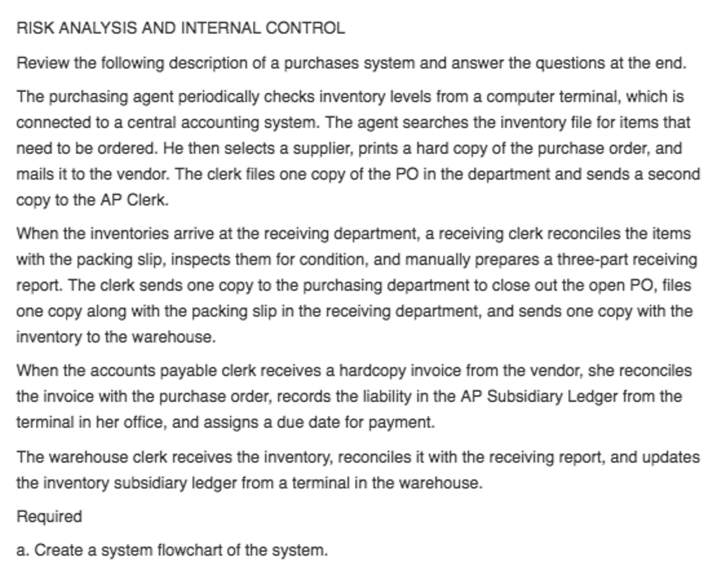  The purchasing agent periodically checks inventory levels from a computer terminal,
