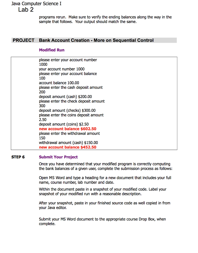 the output and then modify the program. PROJECT DESCRIPTION Type, compile and