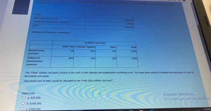  Deco Activity Cost Pools Order Customer Support Other Total 10 100%
