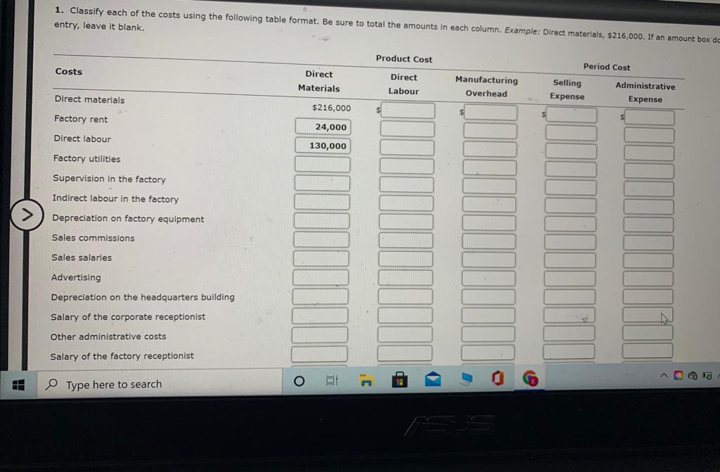 factory equipment Sales commissions Sales salaries Advertising Depreciation on the headquarters building