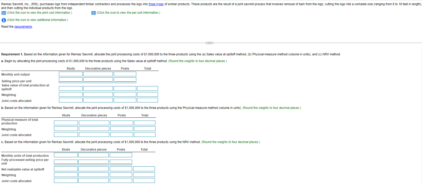 Please do requirements 1 and 2 please. Thanks and then cutting the