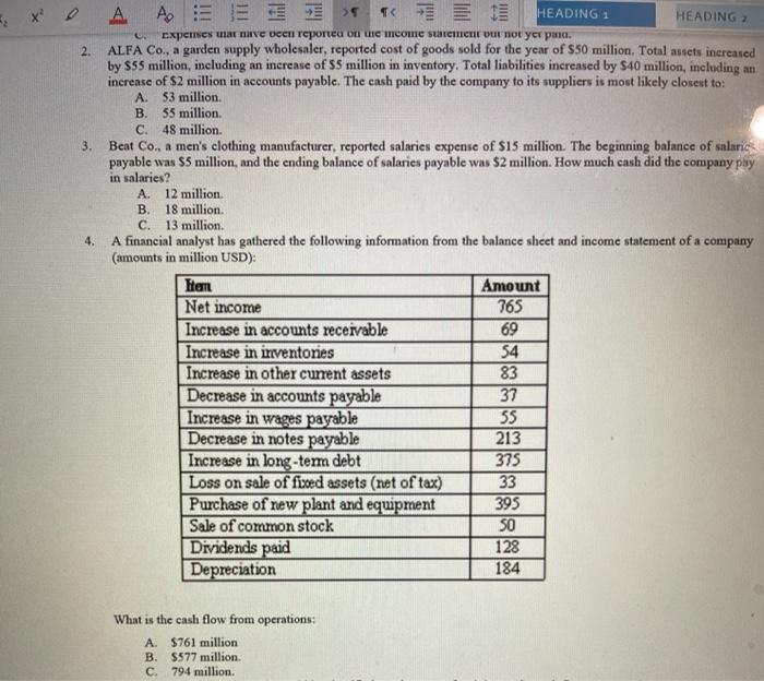  X 2. . 3. 4. A A.EE HEADING 1 HEADING cxpenses