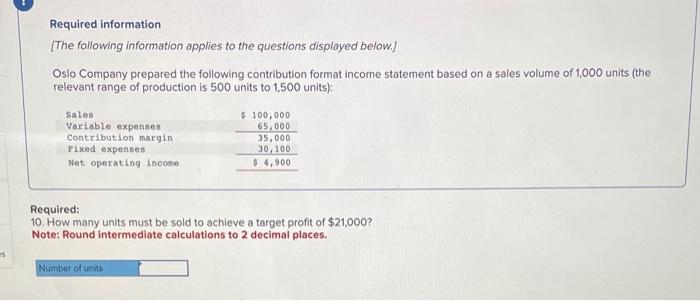 contribution margin ratio? Required information [The following information applies to the questions
