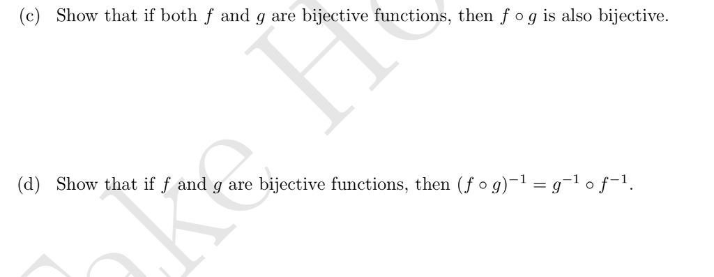 f : Y Z are functions. (a) Show that if both f