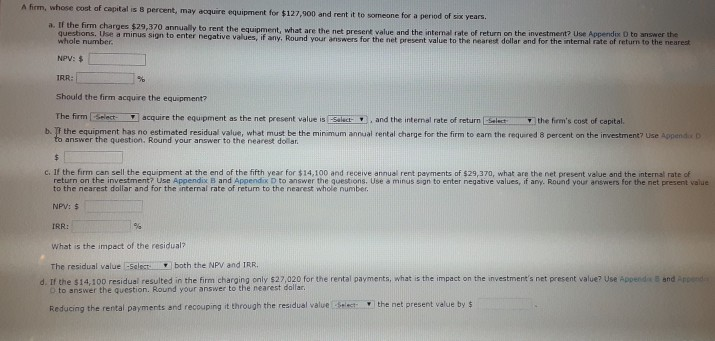 appendix d appendix b A fim, whose cost of capital is