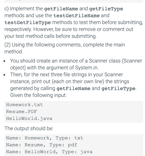 part 2: File Name and Type This program determines the name and
