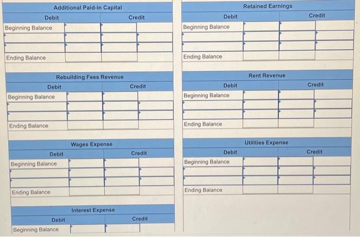 and its balance sheet account balances were as follows: a. Rebuilt and