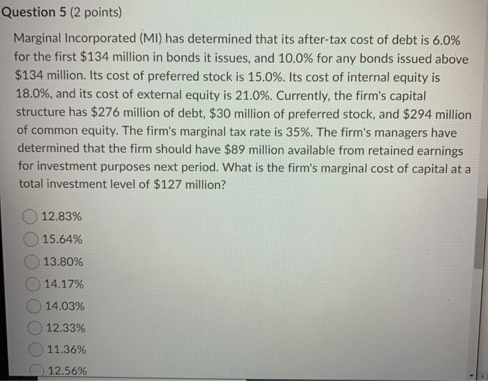 its before-tax cost of debt is 7.0%. Its cost of preferred stock