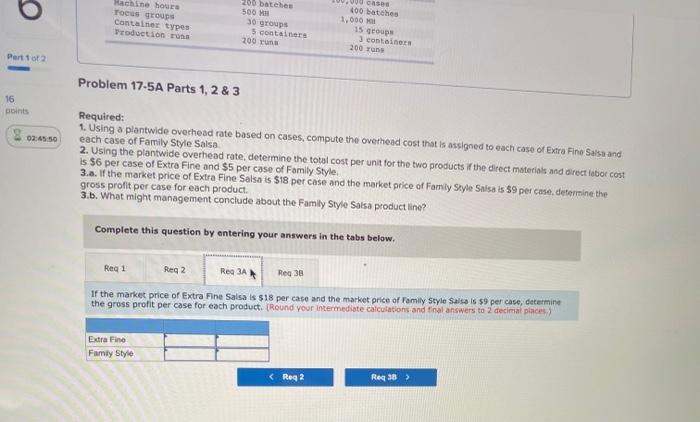 to the questions displayed below) Sara's Salsa Company produces its condiments in