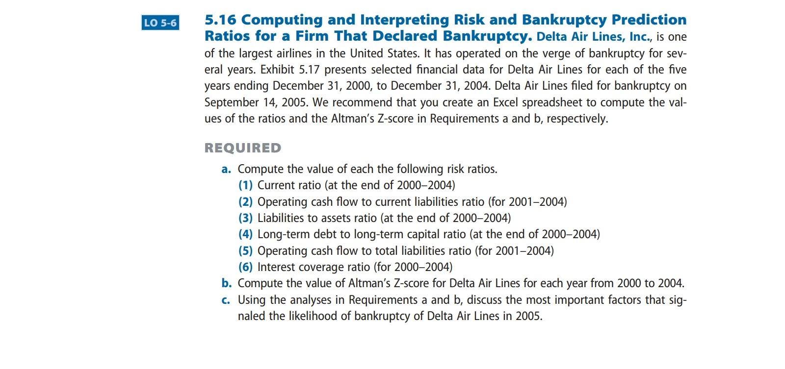 Please create an excel spreadsheet for the answer. Thank you! 5.16 Computing