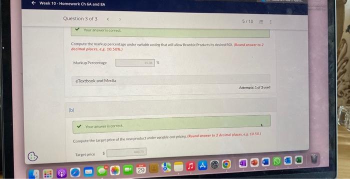 desires to set a target price for its newest product. Information for