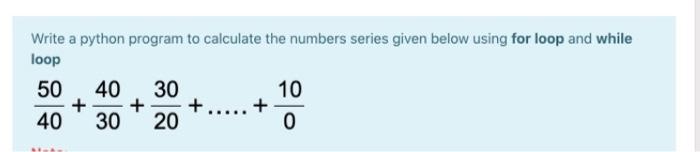 write about python program Write a python program to calculate the numbers