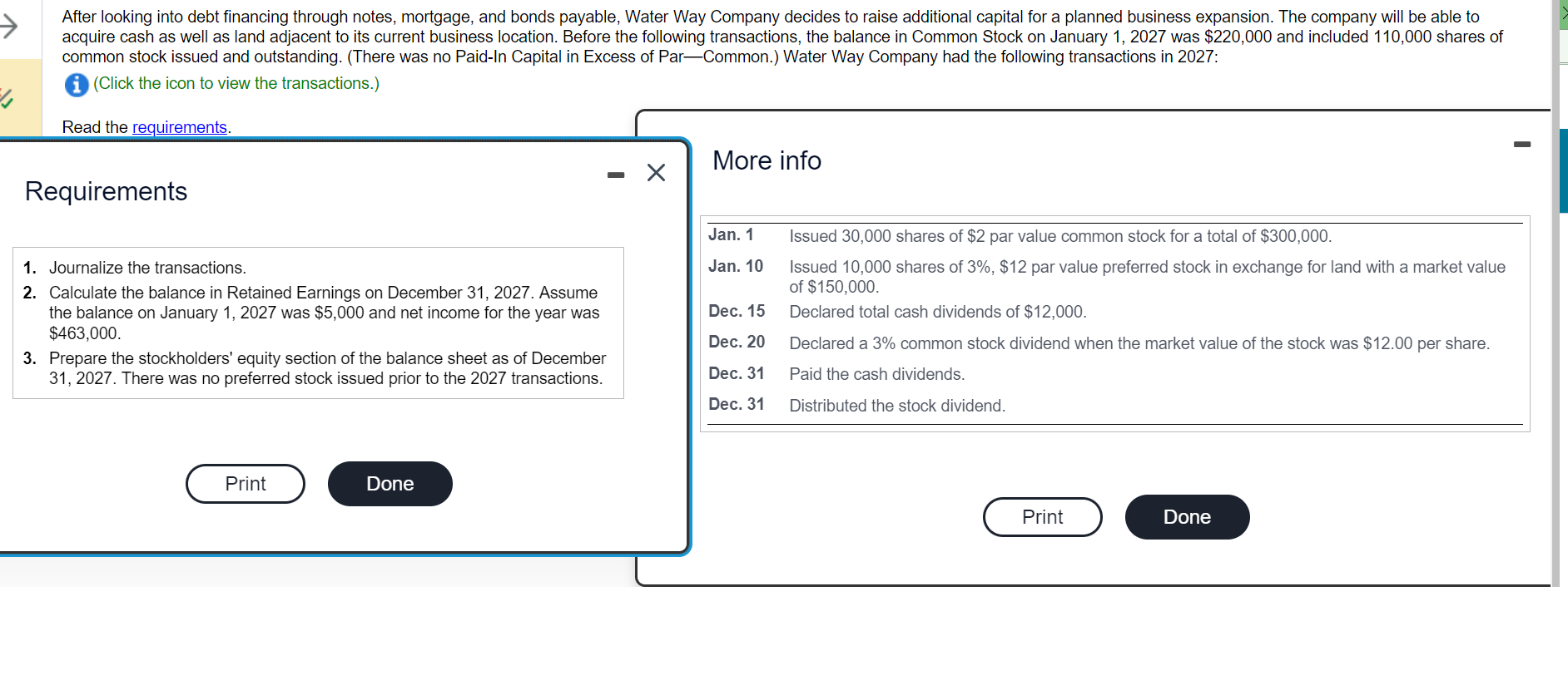Water Way Company decides to raise additional capital for a planned business