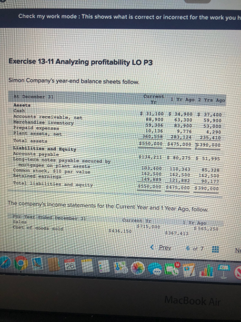  Check my work mode : This shows what is correct or