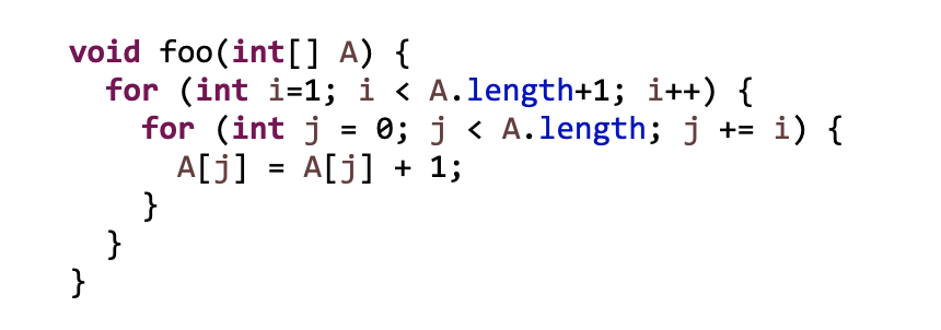 the worst-case running time of the following functions, using big-O notation. Notes: