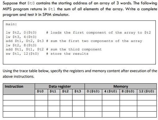 Please understand the question and please use QtSpim Notes: please dont