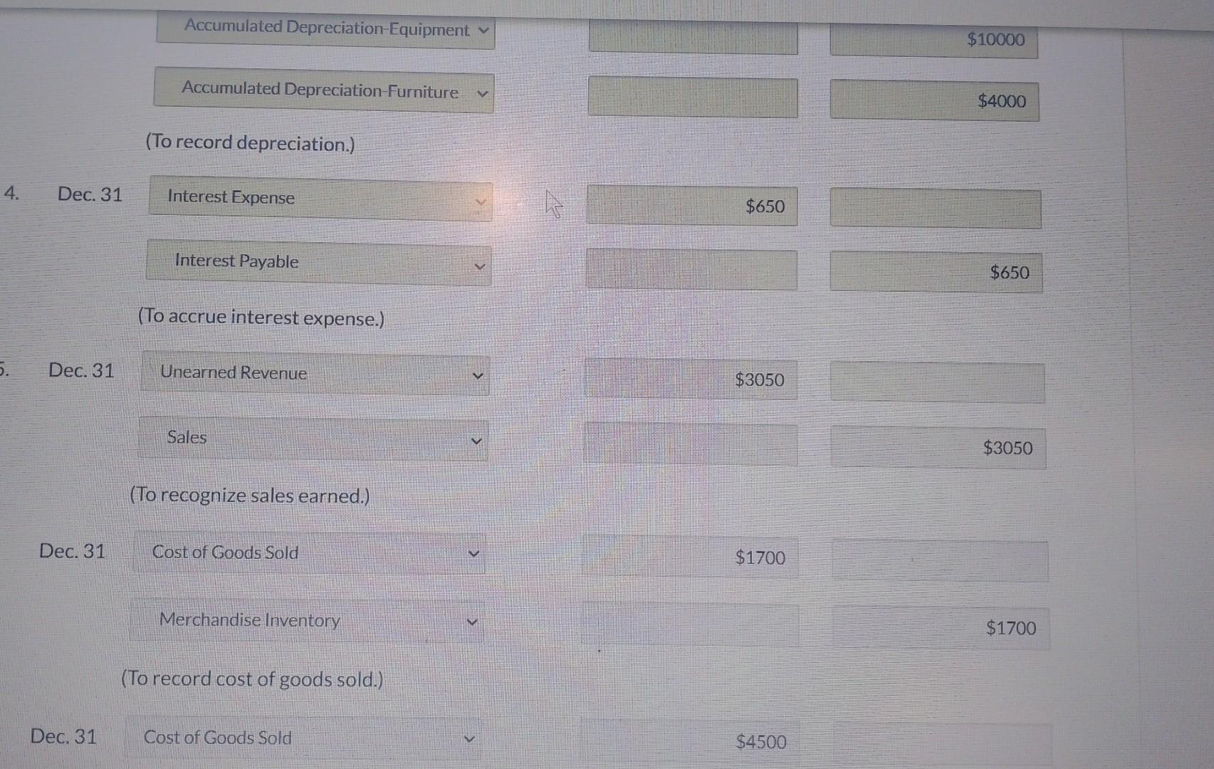 Sales returns and allowances 2,200 Sales discounts 3,250 Cost of goods sold