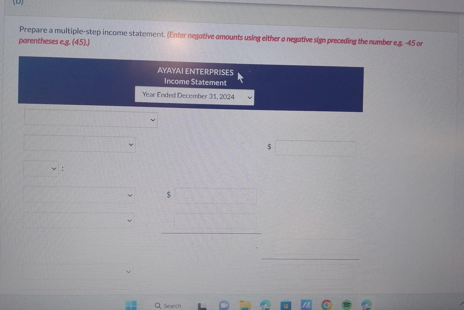 hand on December 31,2024. 2. The one-year insurance policy was purchased on