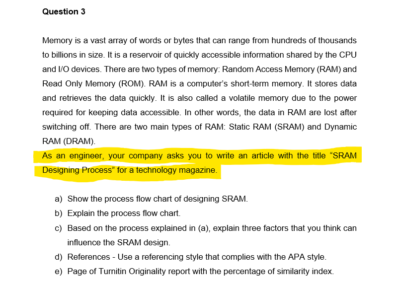 Memory is a vast array of words or bytes that can