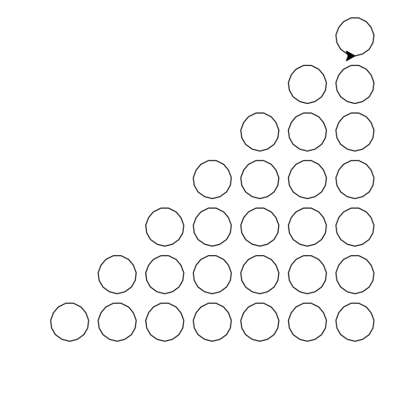 Modify the following python code to produce a triangular grid similar to