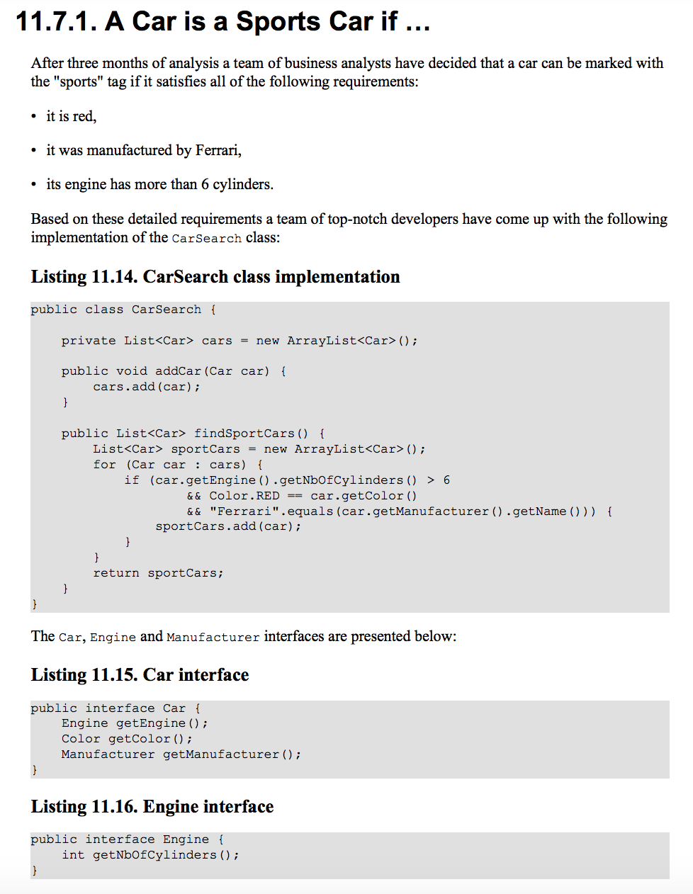  **Programming language is in Java 11.7.1. A Car is a Sports