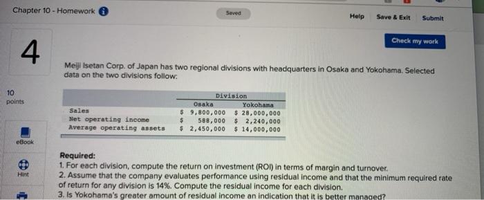  Chapter 10 - Homework Seved Help Save & Exit Submit Check