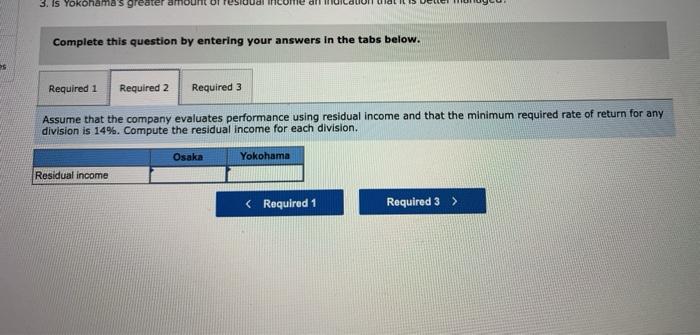 with headquarters in Osaka and Yokohama. Selected data on the two divisions